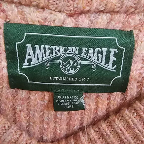 American Eagle Chenille Ribbed Knit Sweater Dusty Rose/Mauve Size XL - Picture 3 of 5